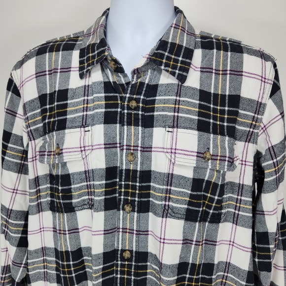 Eddie Bauer Other - VTG Eddie Bauer Shirt Mens LT Black White Flannel Cotton Classic Fit Button-Down